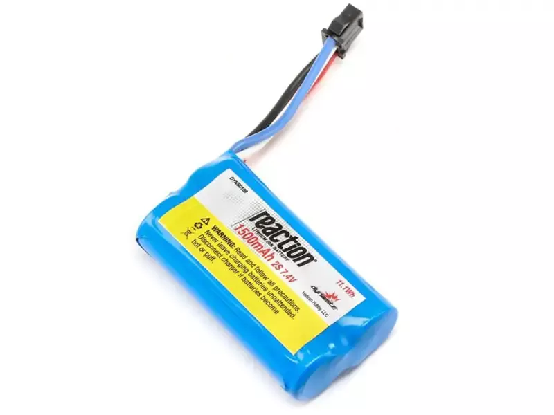 2 Cell 1500mAh 7.4V LiIon w/JST: PRB React 17