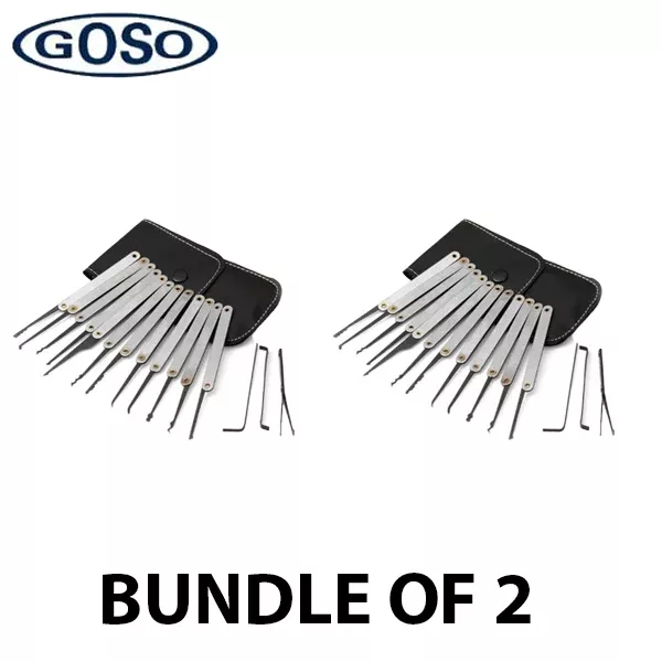 2 x GOSO Lock Pick Set with Leather Case - 12 Pieces (BUNDLE OF 2)