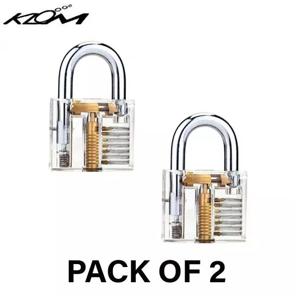 2 x KLOM Transparent Visible Padlock Practice Lock (Bundle of 2)