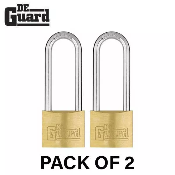 2 x Premium - Solid Brass Padlock - Long Shackle 2 1/8" - Keyed Alike #1 (Bundle of 2)