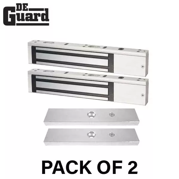 2 x Single Door Maglocks - 600 lb Holding Force - Bond Sensor - Grade 1 (Bundle of 2)
