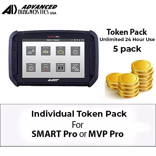 Advanced Diagnostics - 24 Hour UNLIMITED Token Plan for the SMART Pro Key Programmer - 5 pack - ( machine sold separately )