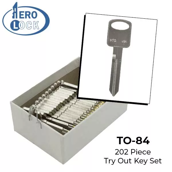 AeroLock - TO-84 - Ford - Deck/Tailgate Locks Try-Out Key Set - H75 - 202 Keys