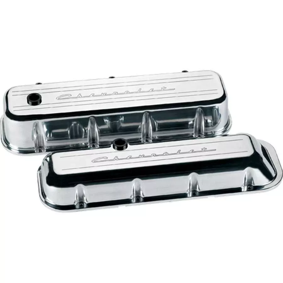 Billet Specialties - BBC Valve Covers Chevy Logo Short