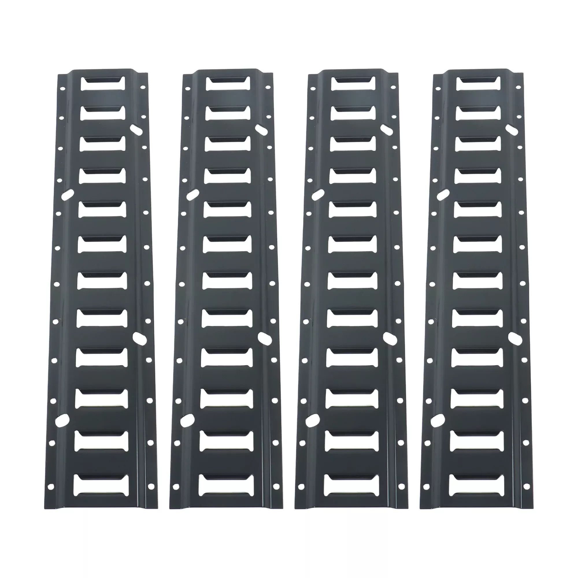Black E-Track Tie-Down Rail Kit 2' E Track Rail 4 Pack for Garages Trailers Motorcycle Tie Downs Powder Coat 6,000 lbs Breaking Strength