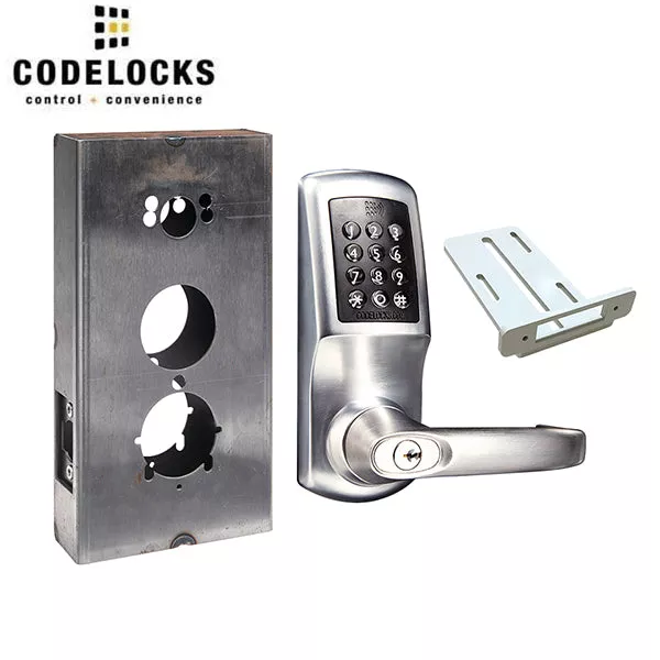 *Discontinued* CodeLocks - CL5510 Gate Box Kit - Electronic Smart Lock - Medium Duty - Tubular Latch Bolt Gate Box Kit - Passage Mode - MIFARE - Bluetooth - Brushed Steel - Grade 2