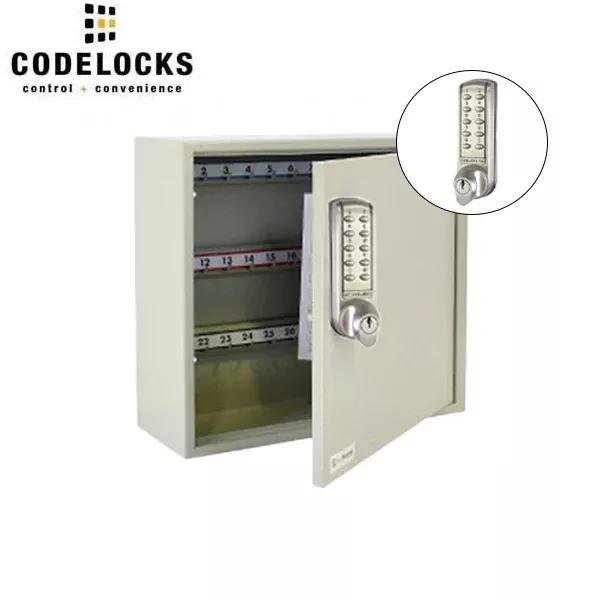 *Discontinued* CodeLocks - Key Secure Hook Key Cabinet w/ CL2255 - Portable - Medium Duty - Electronic Lock - Tubular Mortise Latch - Key Override - Optional Lock Prep - 50 Keys
