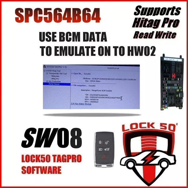 *Discontinued* JLR - SW08 - Lock50 TagPro Software License - Module Key Data Precoding Dealer Key for Jaguar / Land Rover BCM Keys