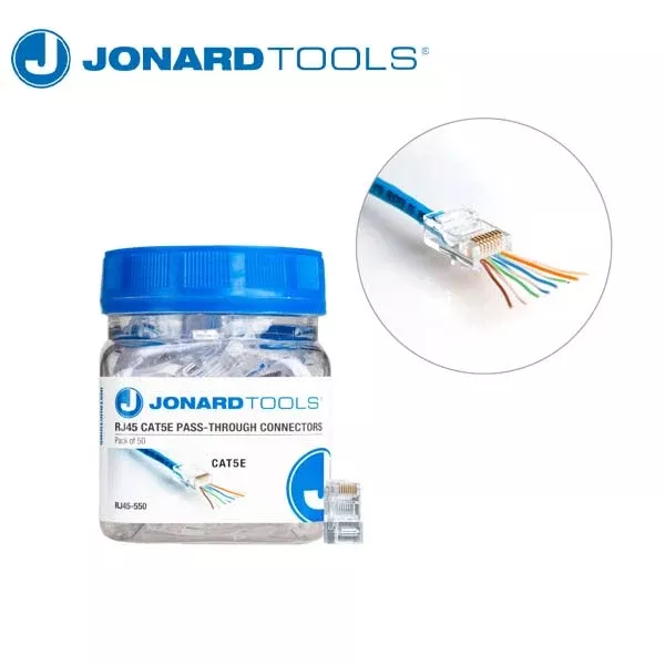 *Discontinued* Jonard Tools - CAT5e RJ45 Pass-Through Connectors (Pack of 50)