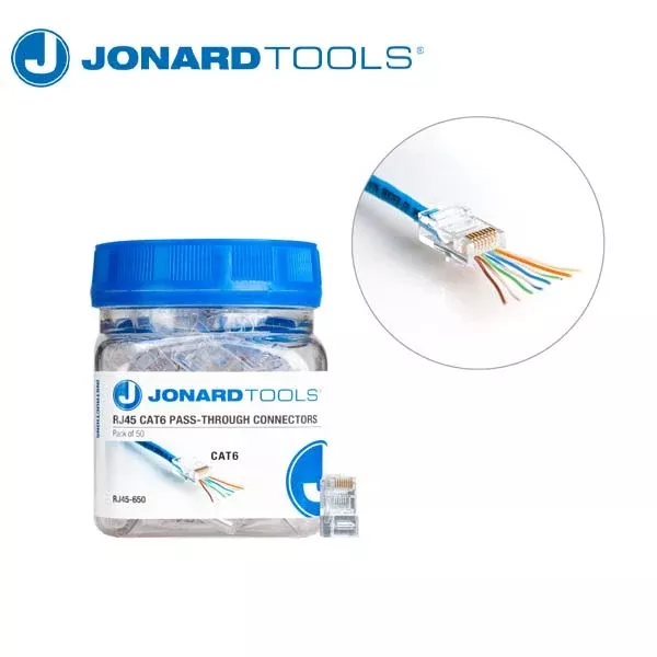 *Discontinued* Jonard Tools - CAT6 RJ45 Pass-Through Connectors (Pack of 50)