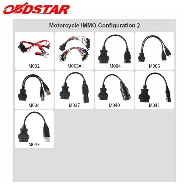 *Discontinued* OBDStar - MOTO IMMO Kit - Motorcycle Adapter Set For KeyMaster and X300 Devices - Configuration 2 - FREE MOTO IMMO Software Function