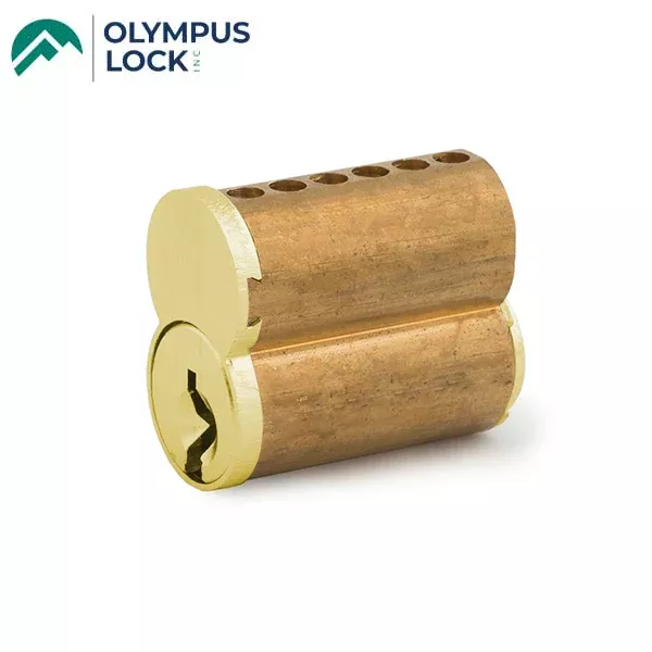 *Discontinued* Olympus - 207 - Small Format Interchangeable Cores - Satin Brass - Optional Keyway - Optional Keying