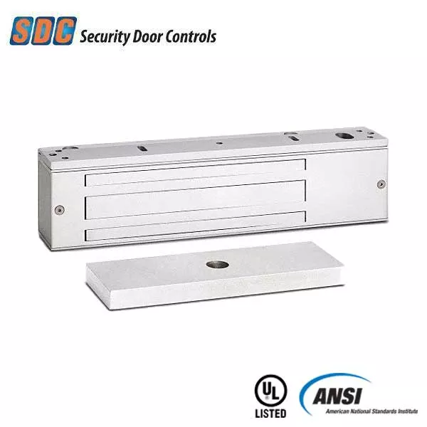 *Discontinued* SDC - 1571VD - Single Electromagnetic Lock - Door Position Sensor - Surface Mount - 1200lbs. - 12/24VDC - Aluminum - Fire Rated - Grade 1
