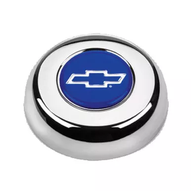 Grant - Chrome Horn Button Chevy Bowtie Blue/Silver