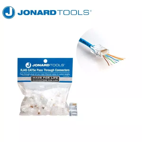 Jonard Tools - CAT6 RJ45 Pass-Through Connectors (Pack of 25)