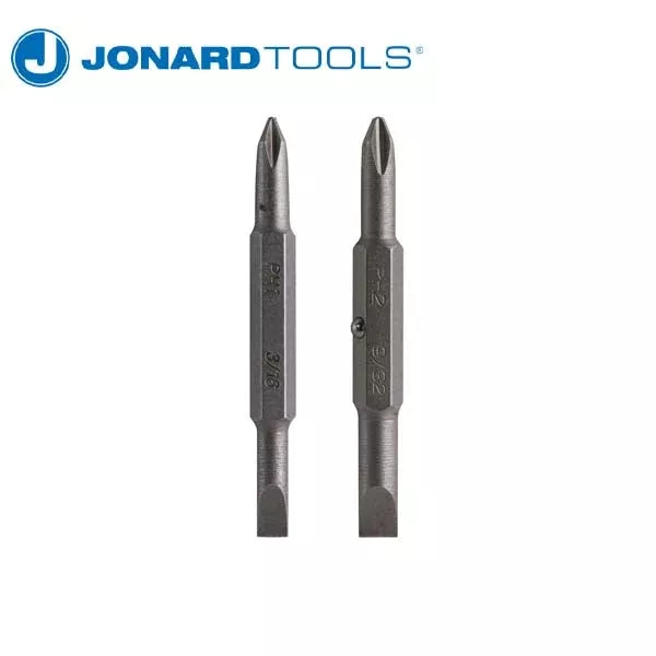 Jonard Tools - Replacement Bit Set - Phillips #1 & Slotted 3/16" and Phillips #2 & Slotted 9/16"
