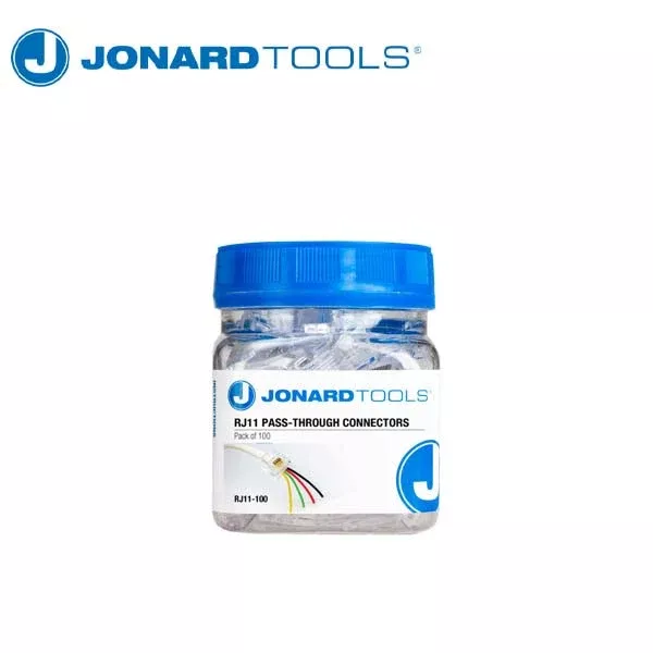 Jonard Tools - RJ11 Pass-Through Connectors (Pack of 100)