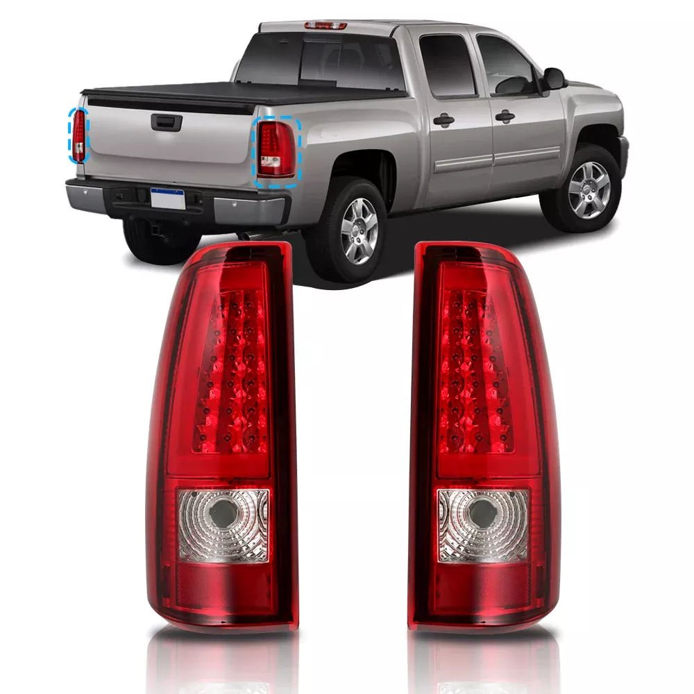 Labwork 1 Pair Tail Light Assembly Red Driver and Passenger Side Replacement for Silverado 1500 2500 3500 2003-2006