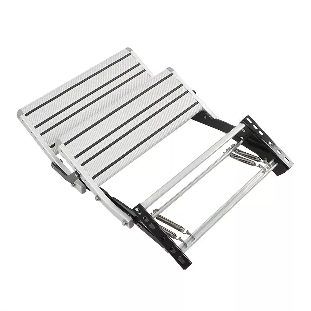 Labwork Aluminum 2 Step Pull Out Retractable 21.65''W Steps Stair Anti-Slip