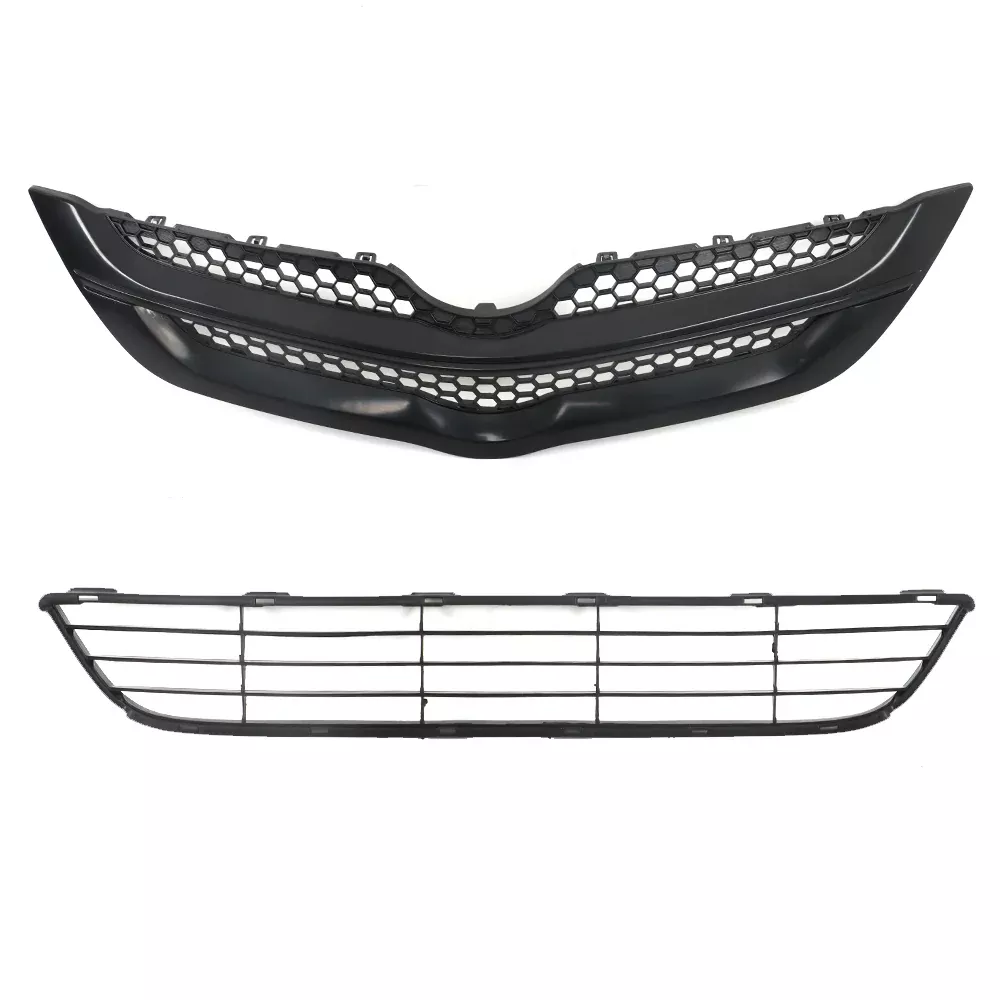 Labwork Front Bumper Upper&Lower Grille Assembly Set For 2007-2008 Toyota Yaris
