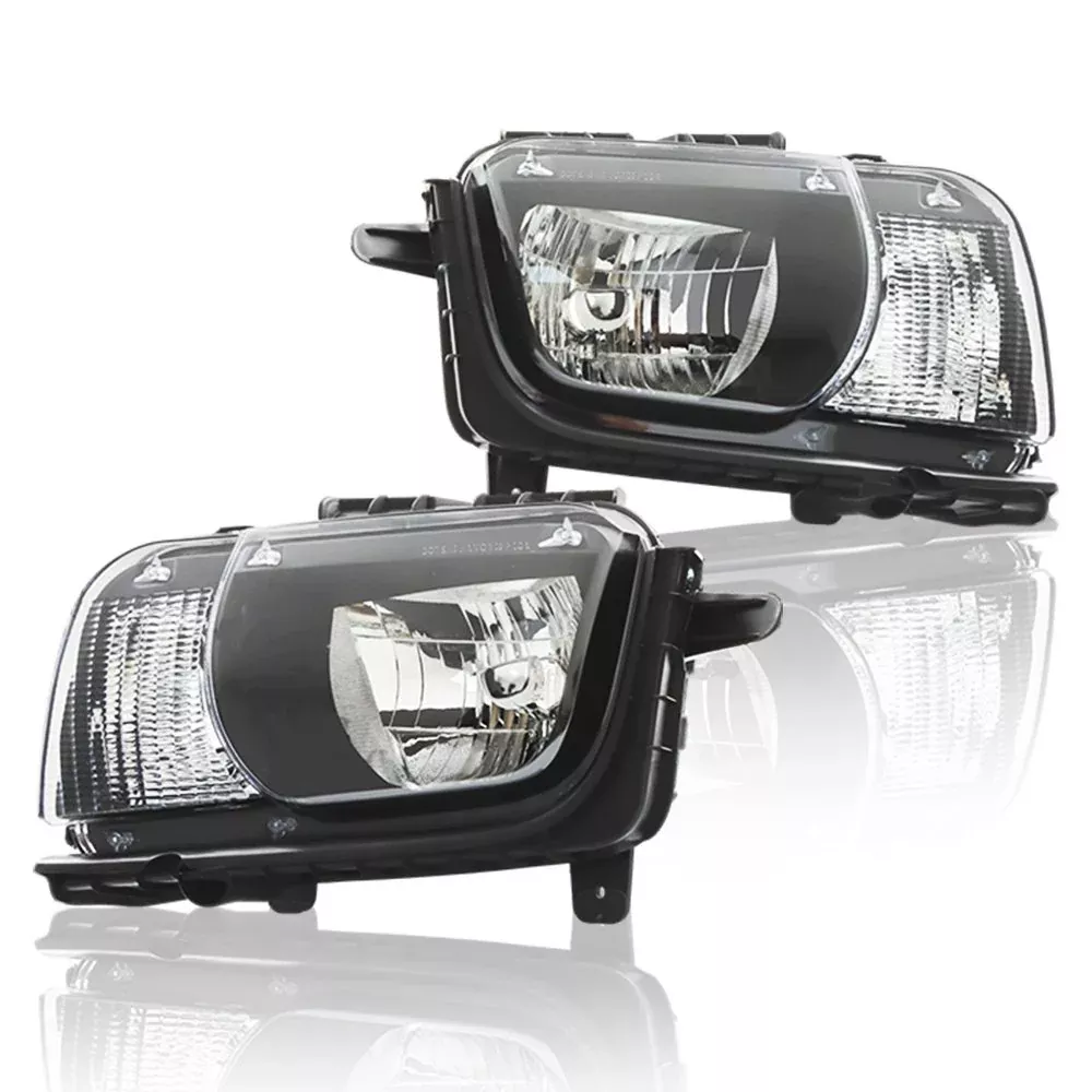 Labwork Left+Right Headlight For 2010-2013 Chevy Camaro Halogen Black Housing