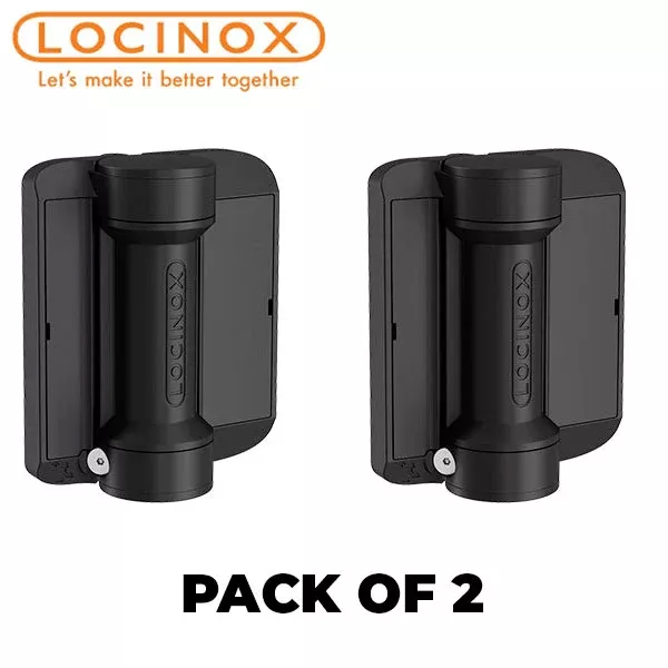 Locinox - SERVAL-SD-K - Compact Spring Hinge - Black - Square Profile (Pack of 2)