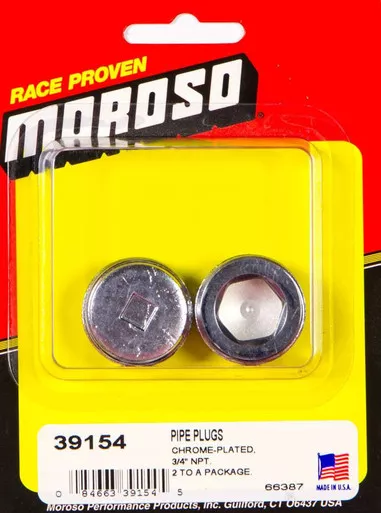 Moroso - 3/4in. NPT Chrome Pipe Plug 2 Per Package