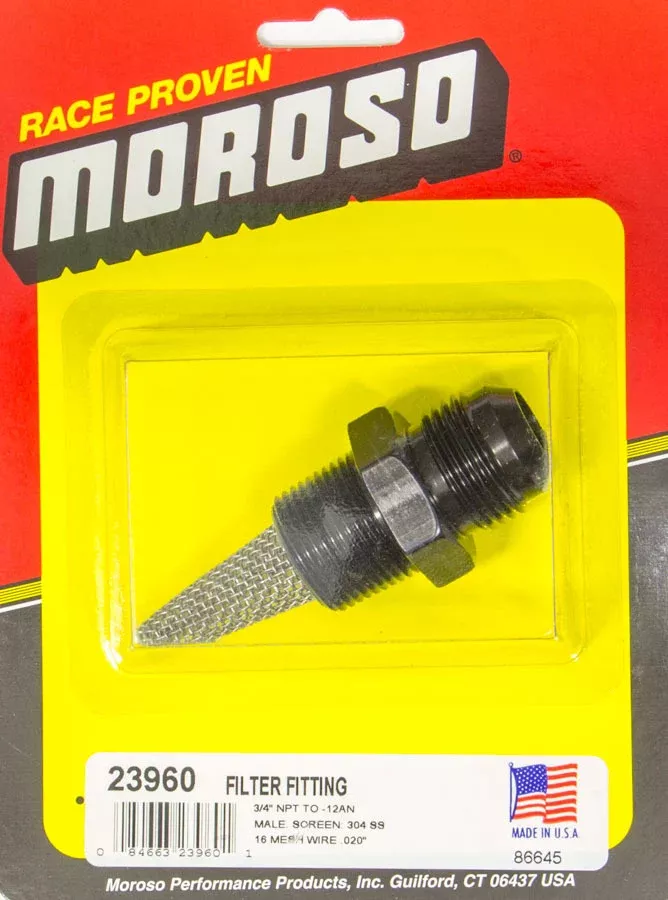 Moroso - Filter Fitting-3/4in NPT -12AN Male