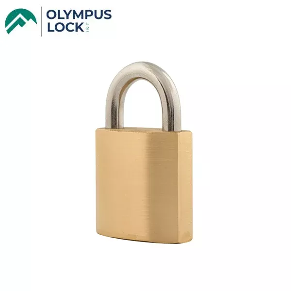Olympus - CRB - Padlock Corbin/Russwin IC Cores - Less Core - 2" Lock Body Width - Stainless Steel Shackle - Satin Brass