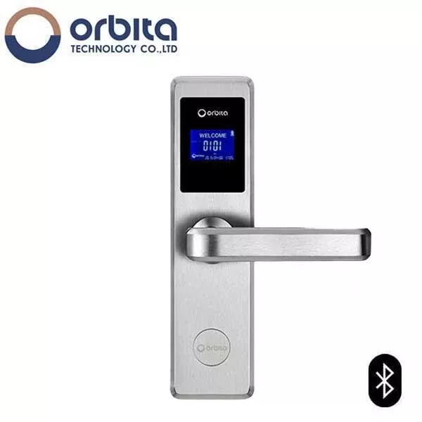 Orbita - E4031ASBT - Mortise Hotel Lock - Bluetooth & RFID - LCD Screen - Optional Lever Style - 6 VDC - Optional Finish - Grade 2