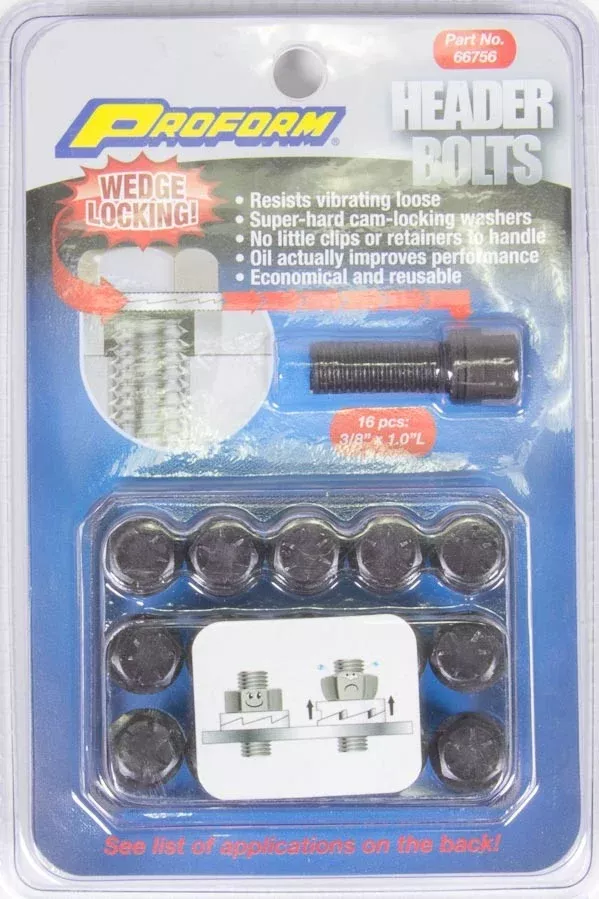 Proform - Wedge Locking Header Bolts 3/8in x 1in 16pcs.