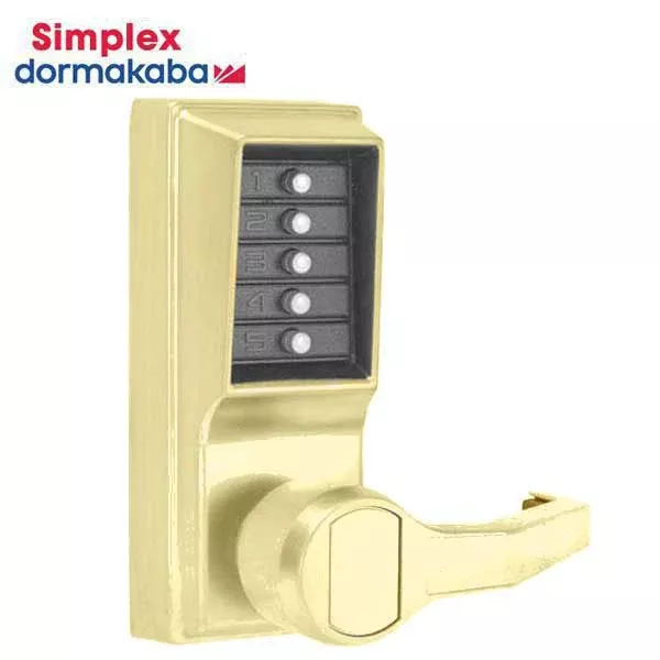 Simplex - LR1011 - Mechanical Pushbutton Cylindrical Lever Set - 2¾" Backset - Optional Finish - RH/RHR