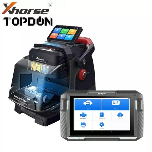 Xhorse / TOPDON - Complete Cut & Programming Bundle - Dolphin II XP-005L High Sec Portable Key Cutting Machine & T-Ninja Pro OBD Key Programmer (Bundle of 2)